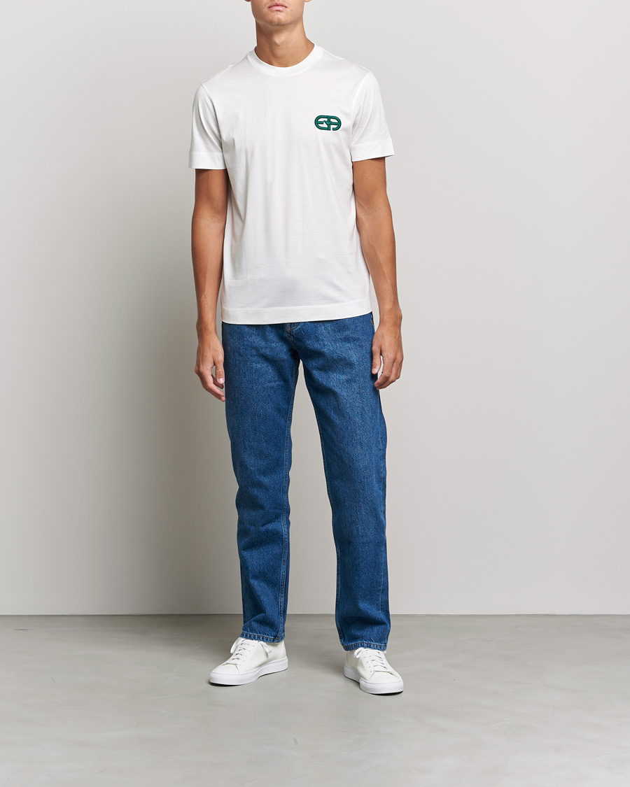 Heren | T-shirts | Emporio Armani | Cotton Tencel Tee Creme