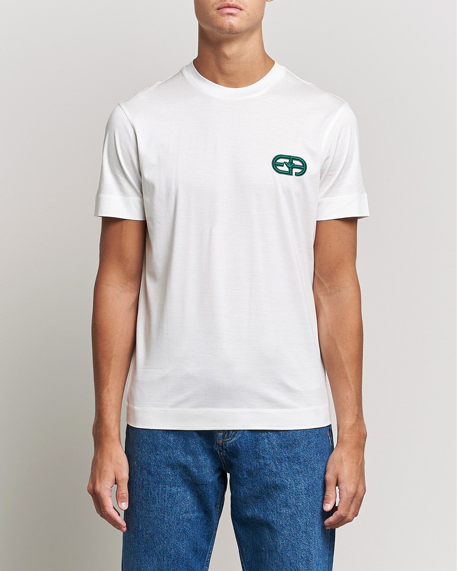 Heren | T-shirts | Emporio Armani | Cotton Tencel Tee Creme