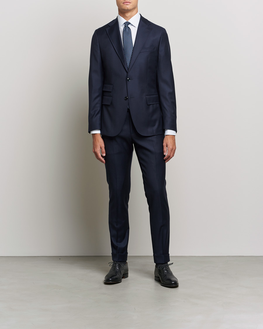 Heren | Overhemden | Eton | Hair line Striped Contemporary Twill Shirt Light Blue
