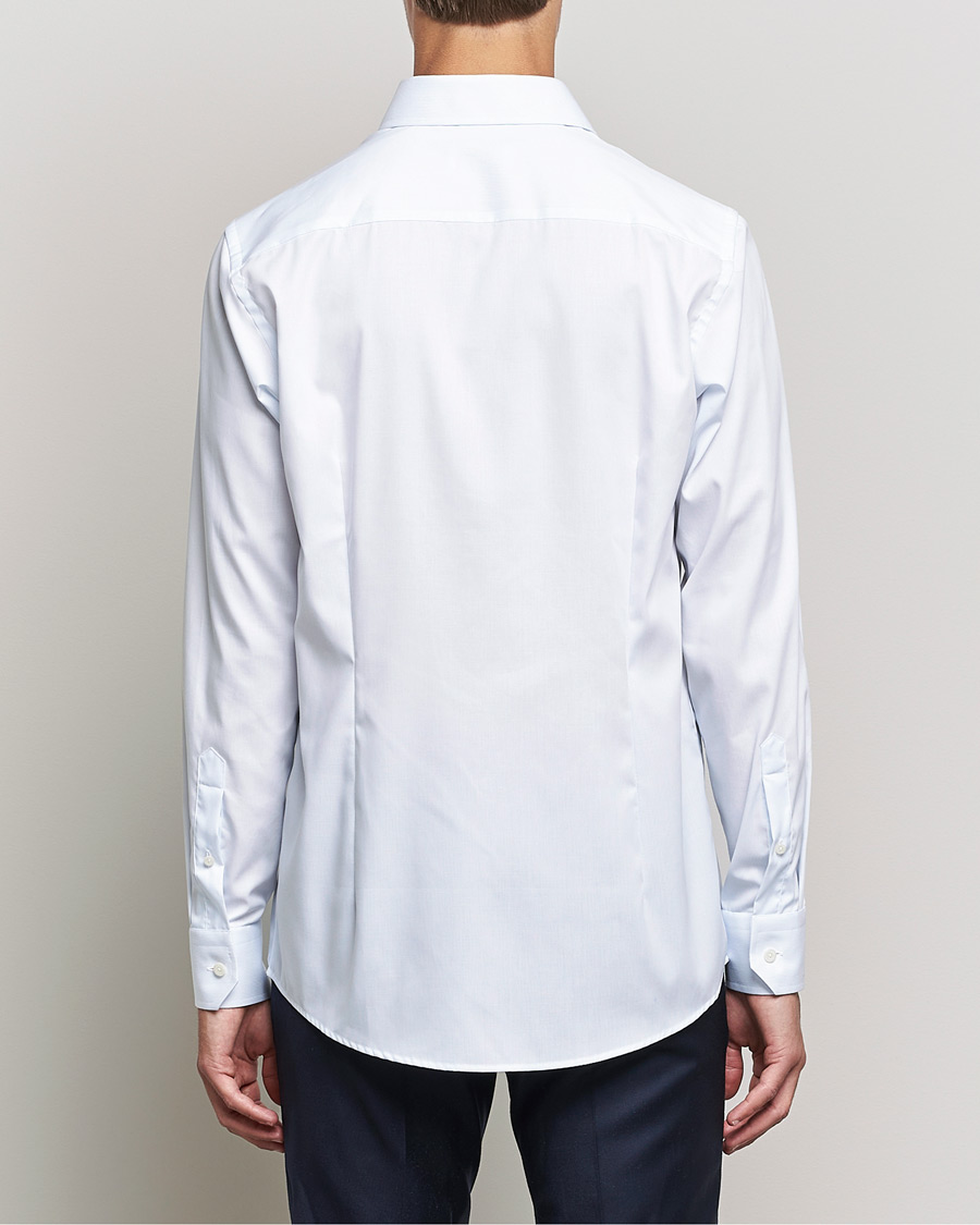 Heren | Overhemden | Eton | Hair line Striped Contemporary Twill Shirt Light Blue