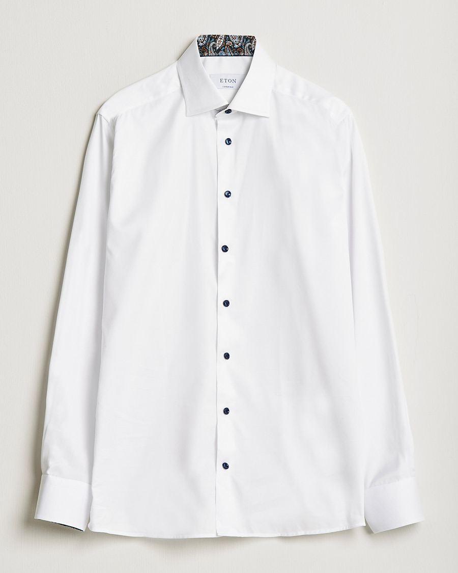 Heren | Overhemden | Eton | Organic Cotton Signature Twill Contemporary Shirt White