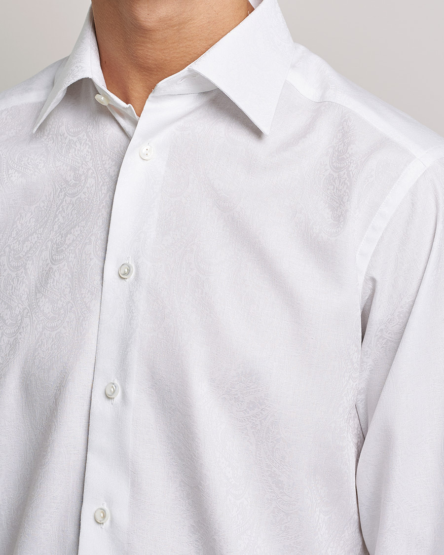 Heren | Overhemden | Eton | Jaquard Paisley Shirt White