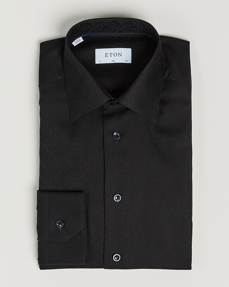 Heren | Overhemden | Eton | Jaquard Paisley Shirt Black