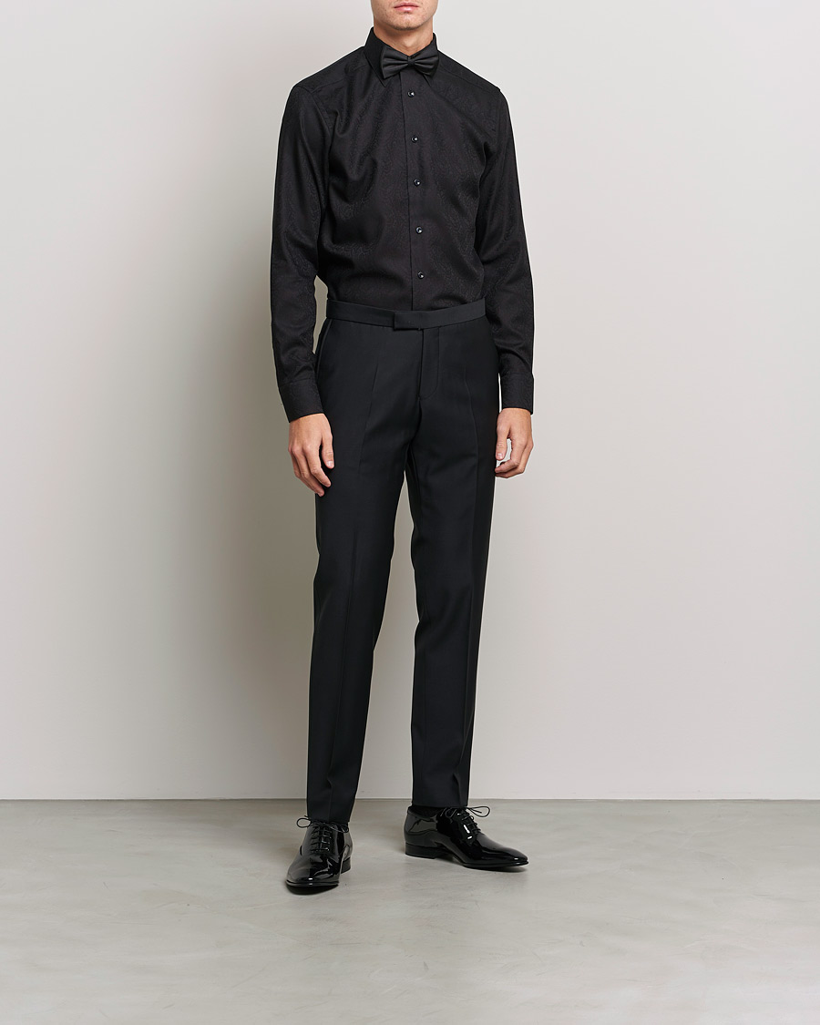Heren | Overhemden | Eton | Jaquard Paisley Shirt Black