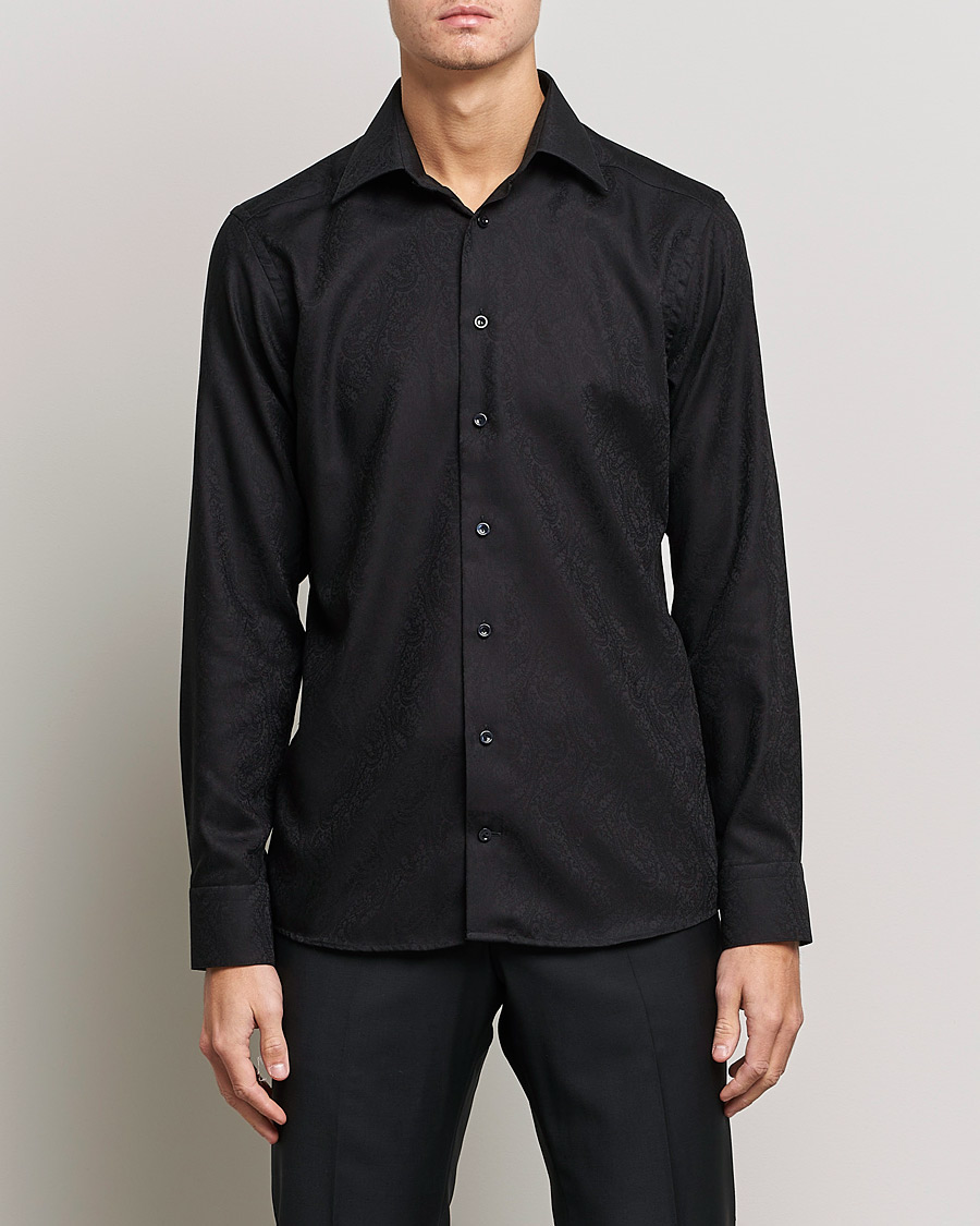 Heren | Overhemden | Eton | Jaquard Paisley Shirt Black