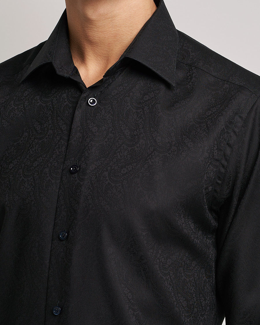 Heren | Overhemden | Eton | Jaquard Paisley Shirt Black