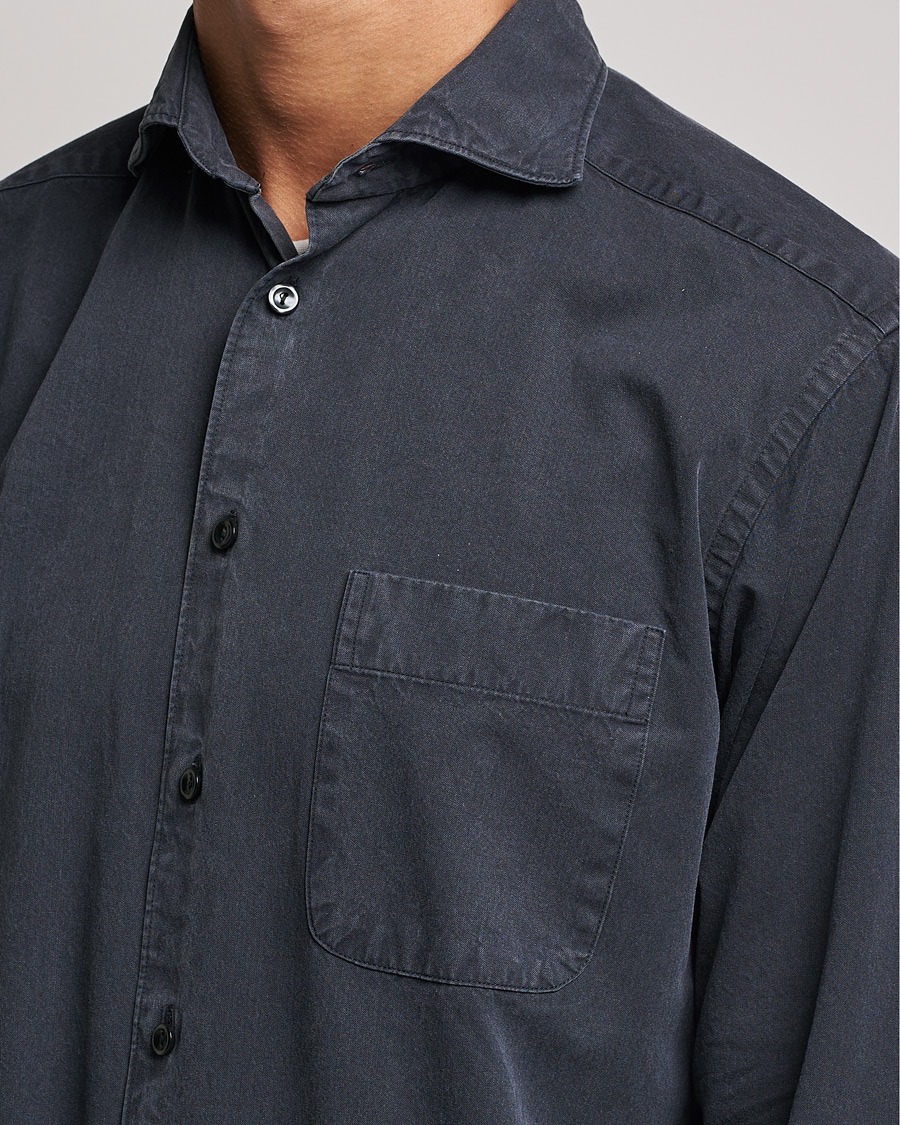 Heren | Overhemden | Eton | Recycled Cotton Denim Shirt Black