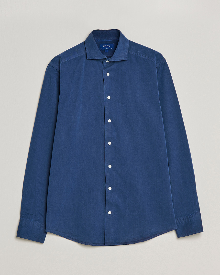 Heren | Overhemden | Eton | Recycled Cotton Denim Shirt Blue