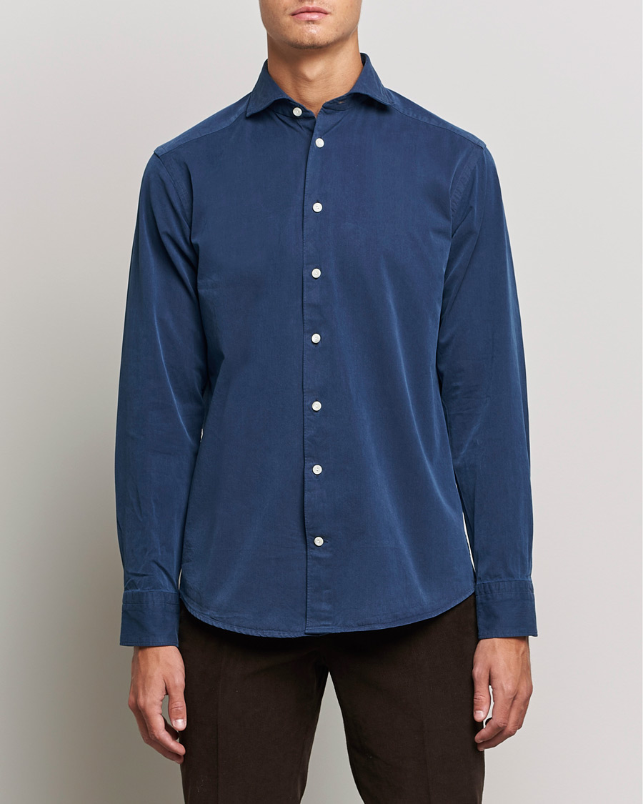 Heren | Overhemden | Eton | Recycled Cotton Denim Shirt Blue