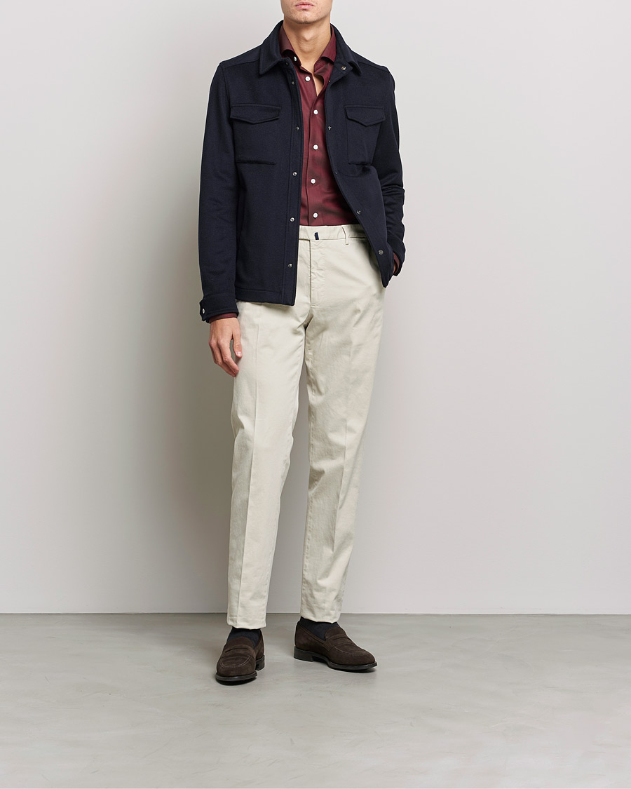 Heren | Overhemden | Eton | Merino Wool Shirt Mid Red