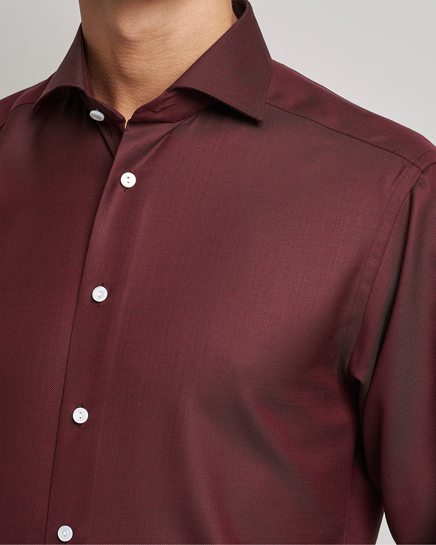 Heren | Overhemden | Eton | Merino Wool Shirt Mid Red