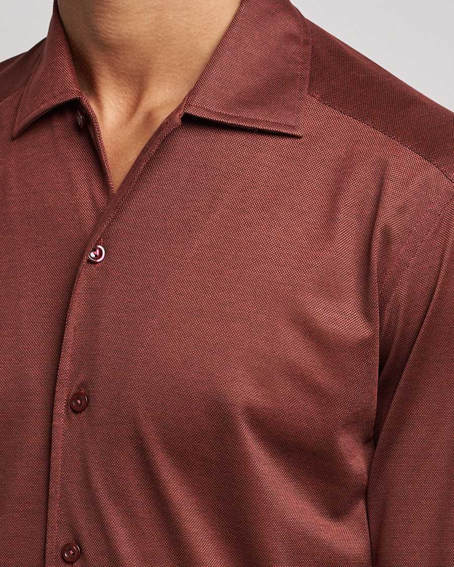 Heren | Truien | Eton | Oxford Pique Shirt Mid Red