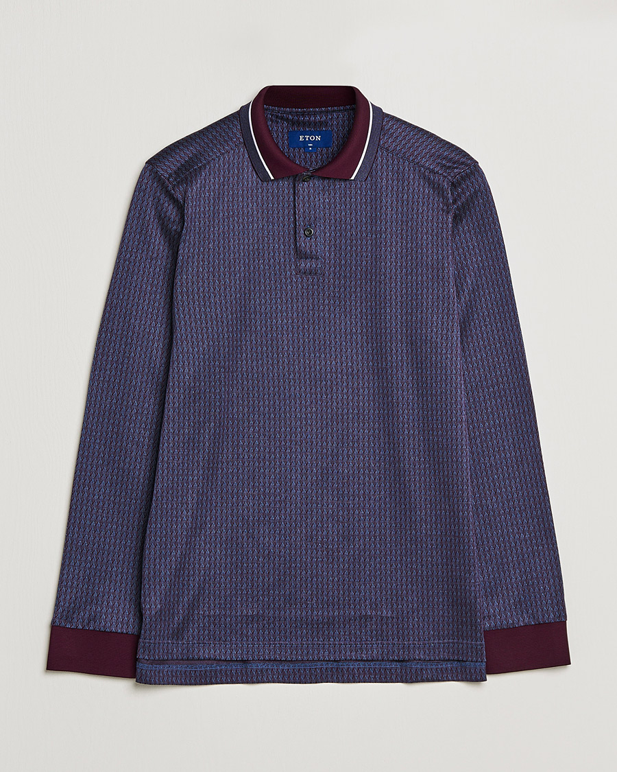 Heren | Truien | Eton | Jacuard Polo Shirt Red