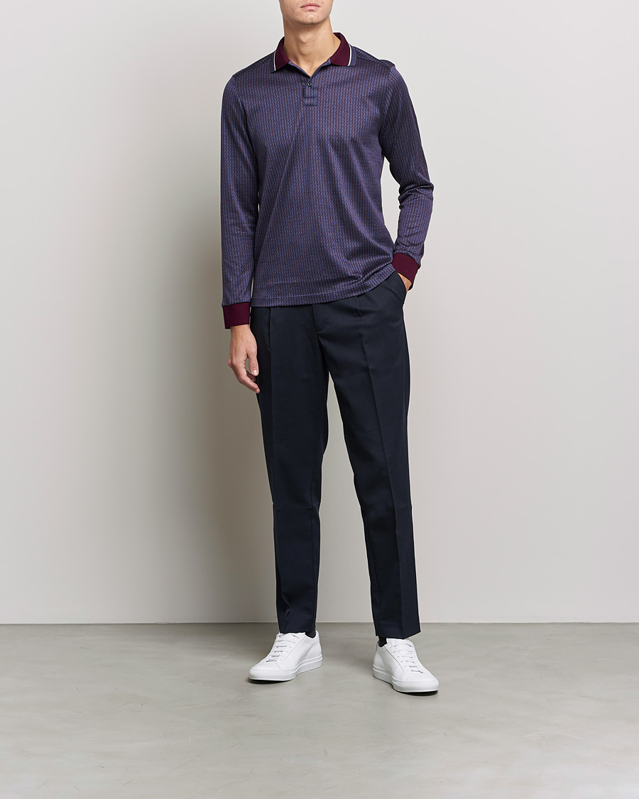 Heren | Truien | Eton | Jacuard Polo Shirt Red