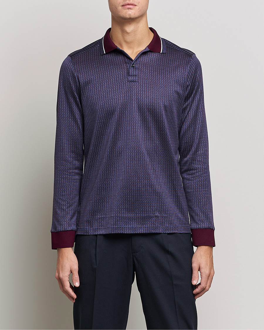 Heren | Truien | Eton | Jacuard Polo Shirt Red