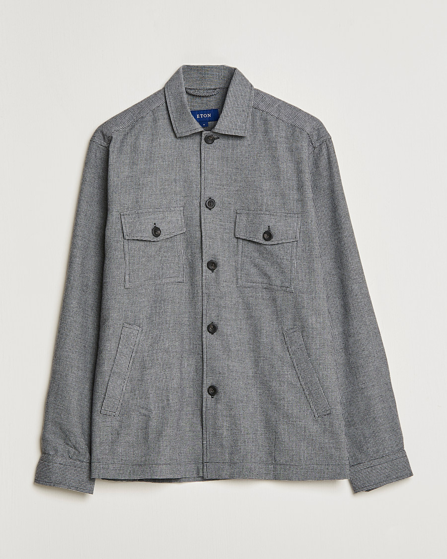 Heren | Overhemden | Eton | Wool Cashmere Overshirt Black