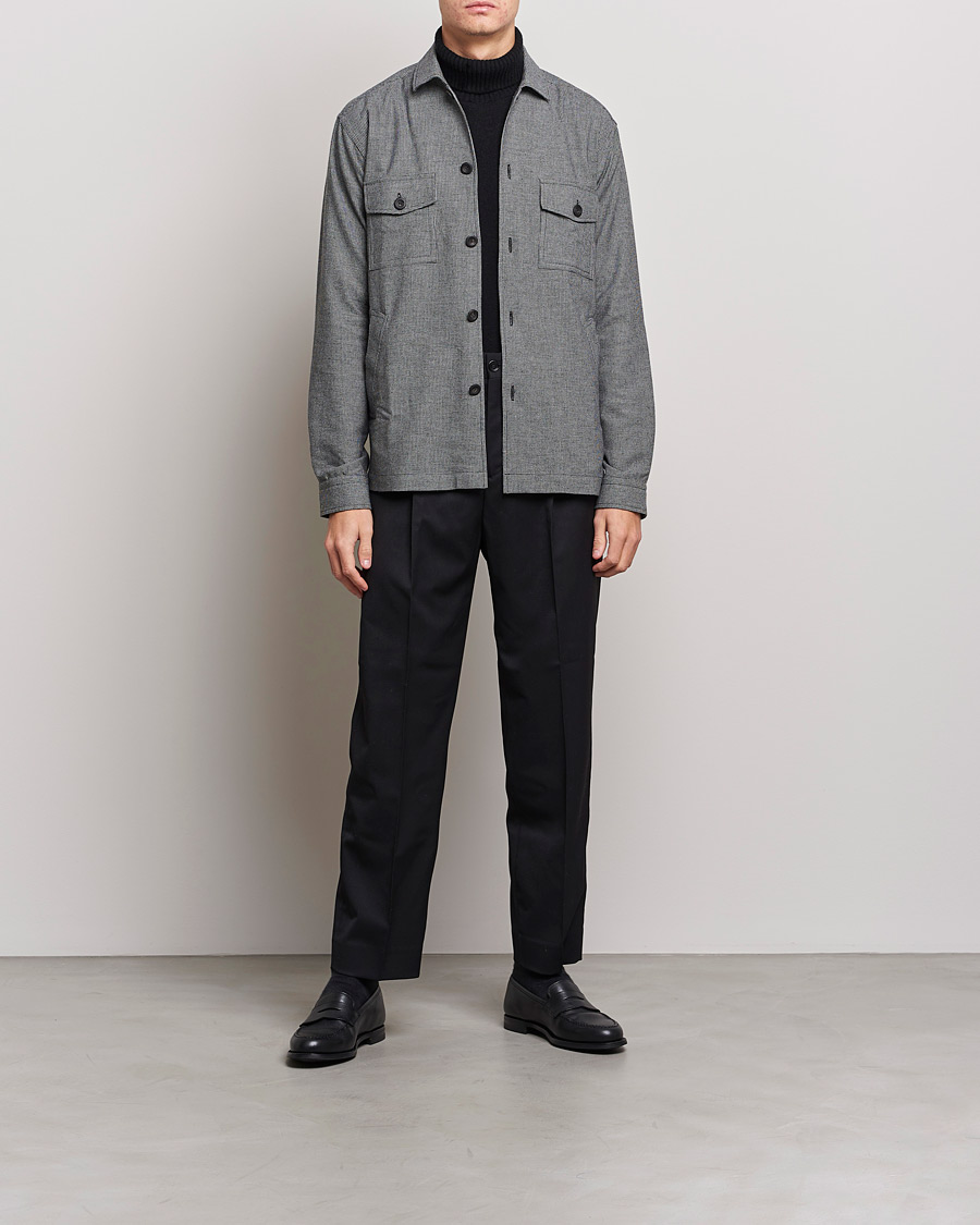 Heren | Overhemden | Eton | Wool Cashmere Overshirt Black