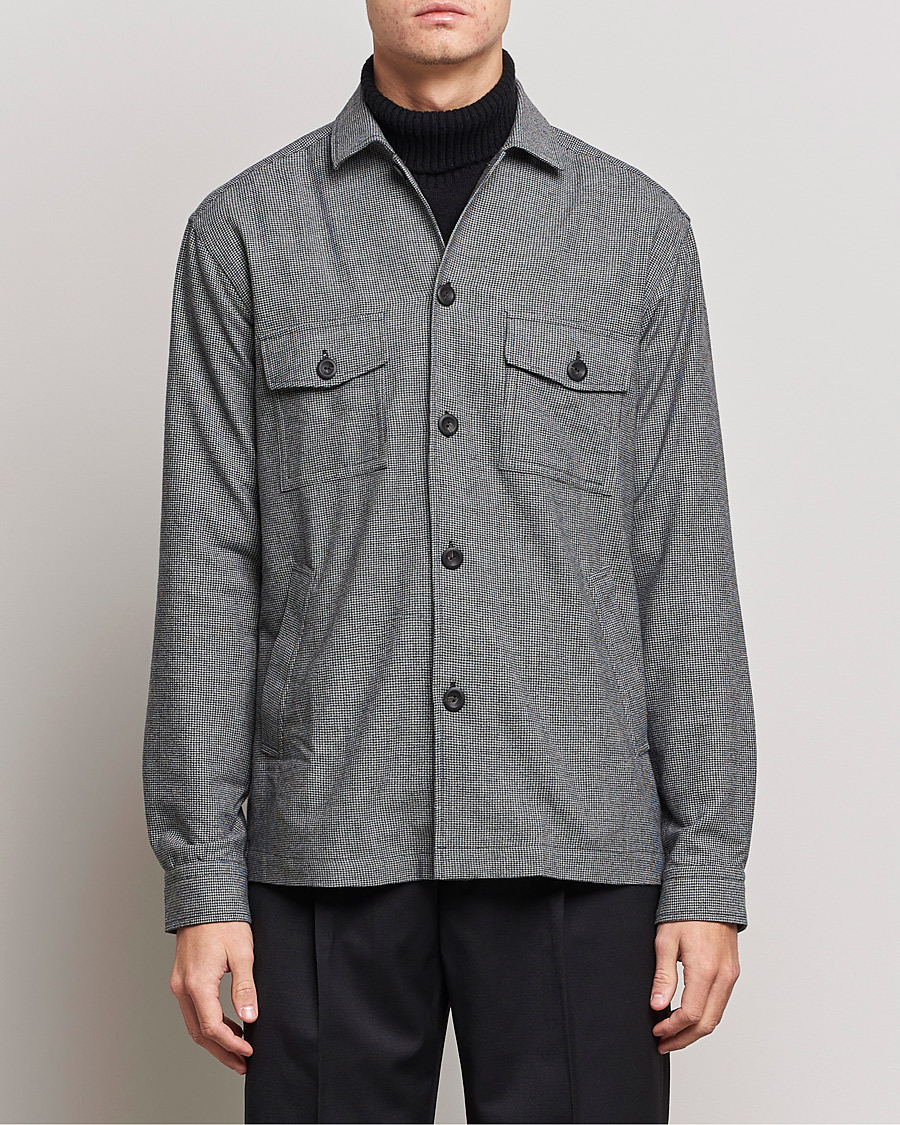 Heren | Overhemden | Eton | Wool Cashmere Overshirt Black