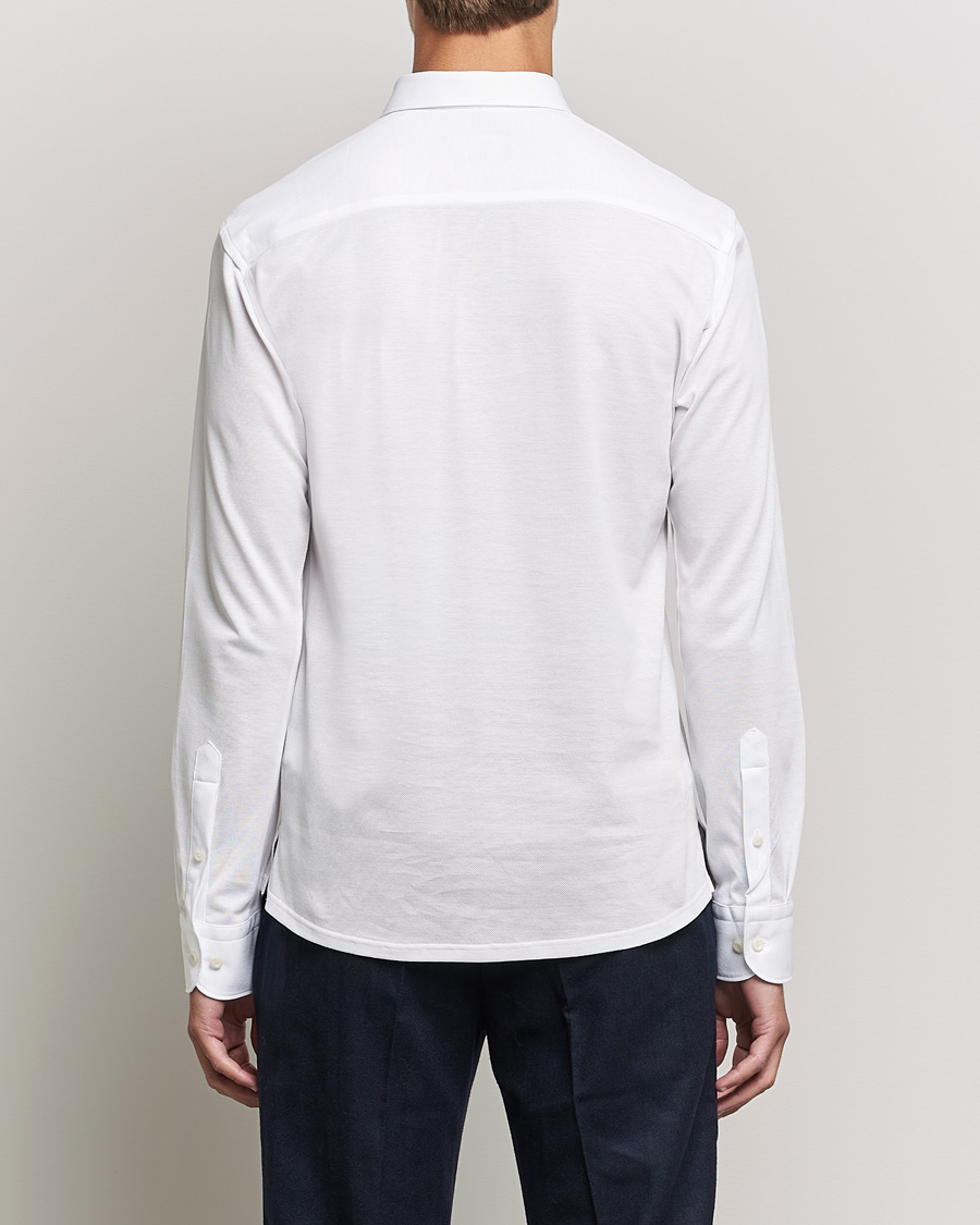 Heren | Truien | Eton | Slim Fit Cotton Piqué Popover Shirt White