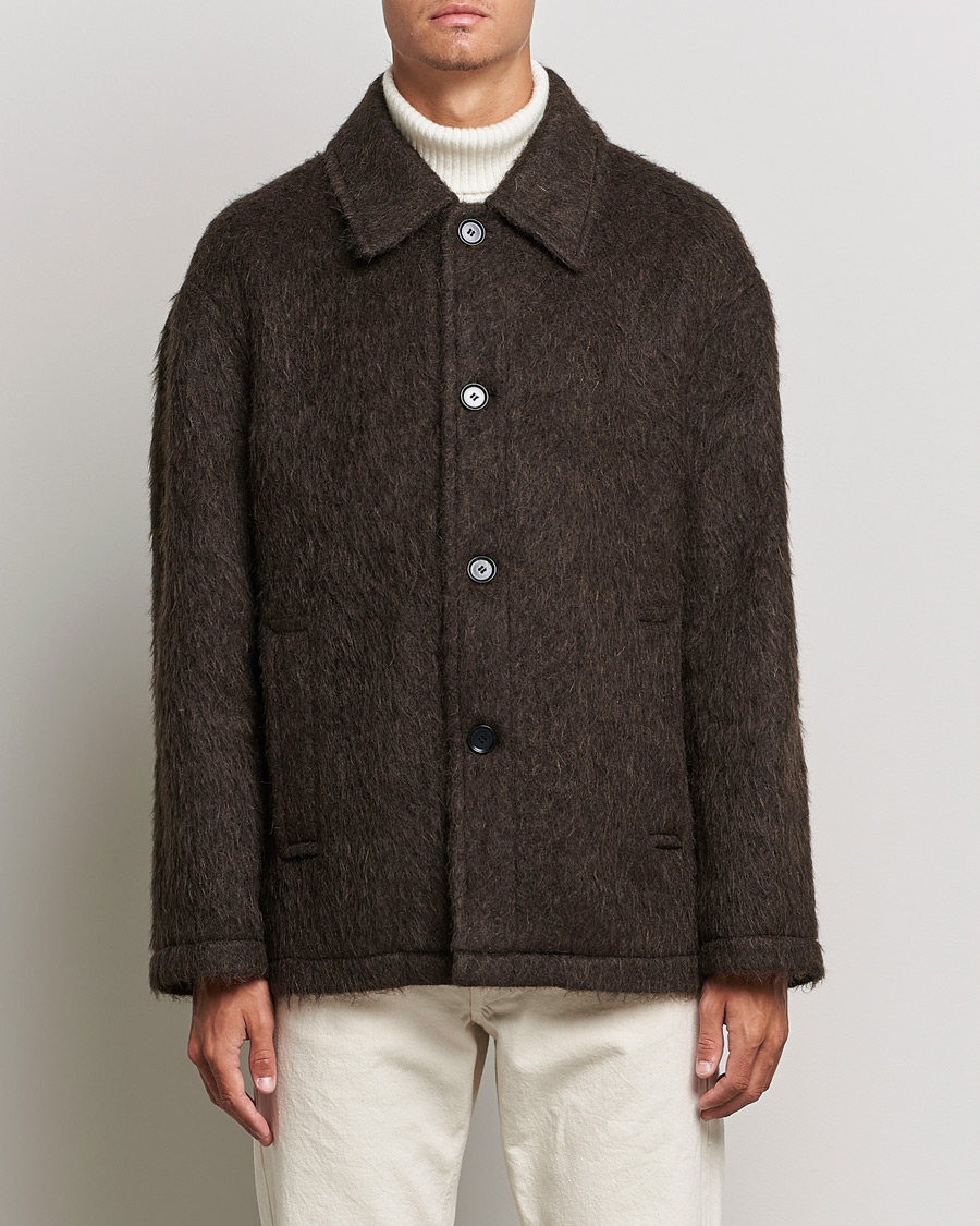 Heren | Jassen | Filippa K | Seattle Hairy Coat Dark Brown