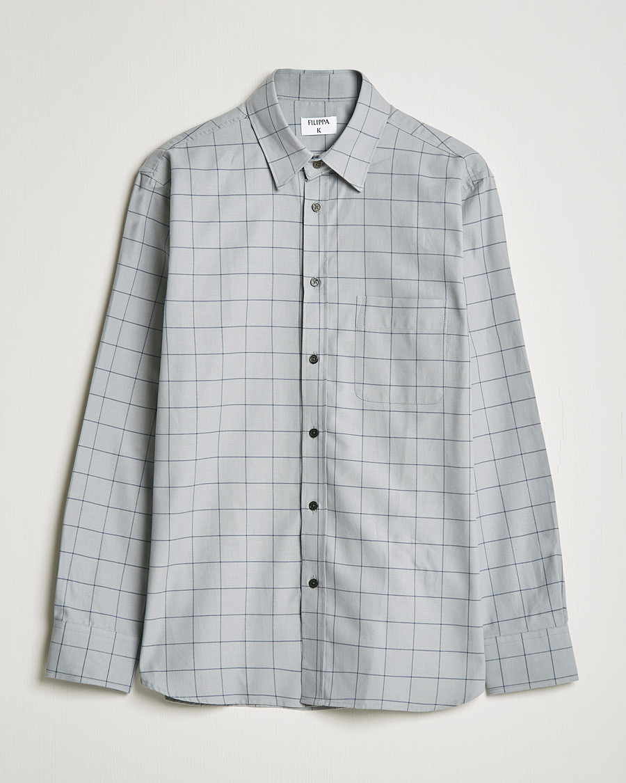 Heren | Overhemden | Filippa K | Rob Checked Shirt Light Grey
