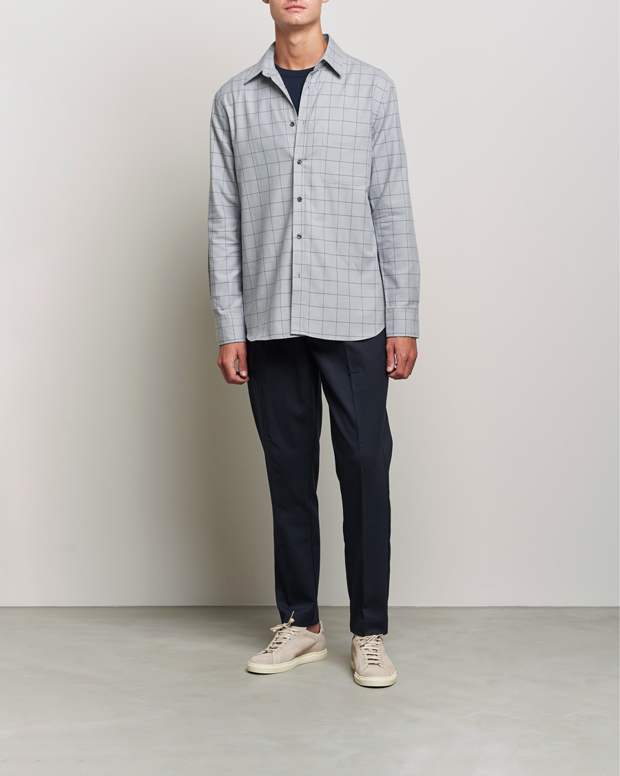 Heren | Overhemden | Filippa K | Rob Checked Shirt Light Grey