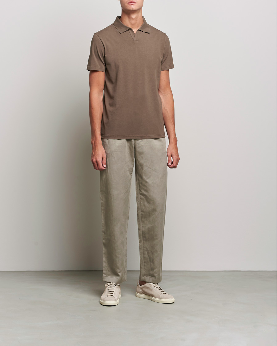 Heren | Polo's | Filippa K | Lycra Polo T-shirt Mole Grey