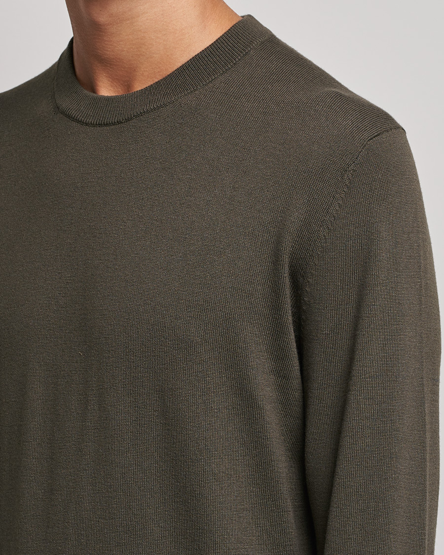 Heren | Truien | Filippa K | Cotton Merion Sweater Dark Forest Green