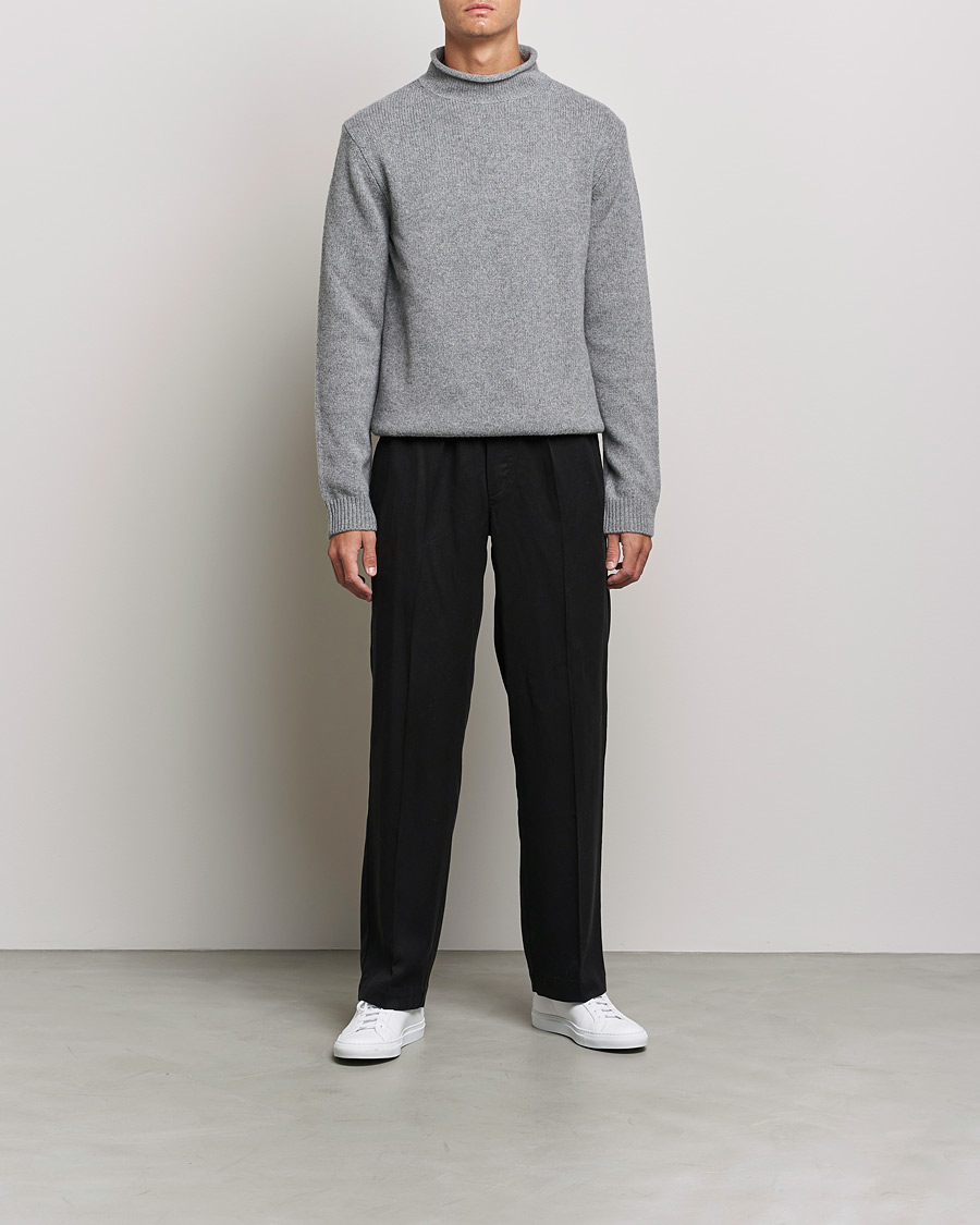Heren | Truien | Filippa K | Milo Wool Cashmere Sweater Mid Grey Melange