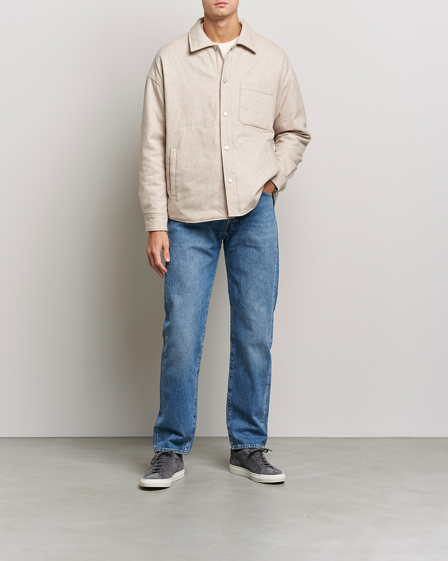Heren | Overhemden | FRAME | Warm Textured Wool/Cashmere Overshirt Deep Fog