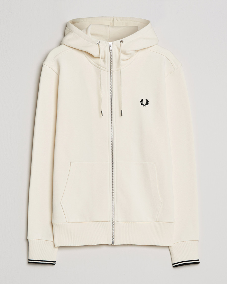 Heren | Truien | Fred Perry | Hooded Zip Sweatshirt Ecru
