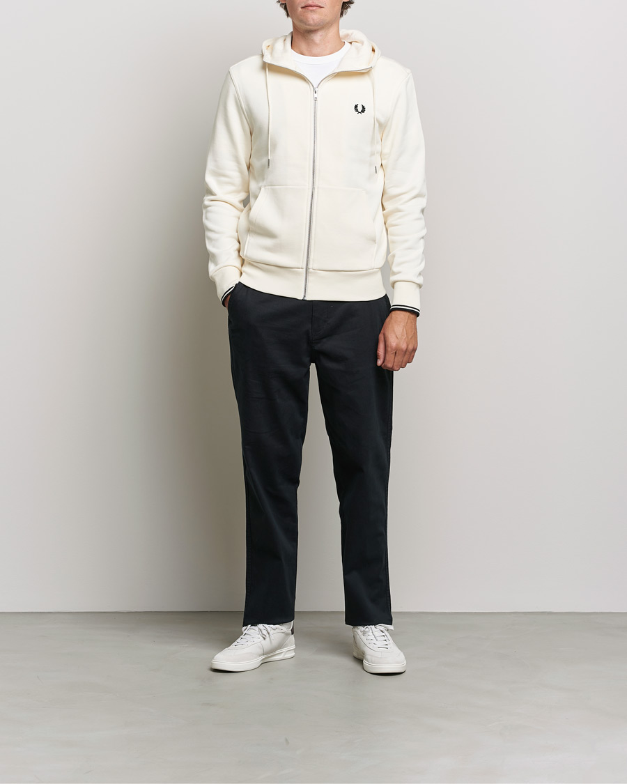 Heren | Truien | Fred Perry | Hooded Zip Sweatshirt Ecru