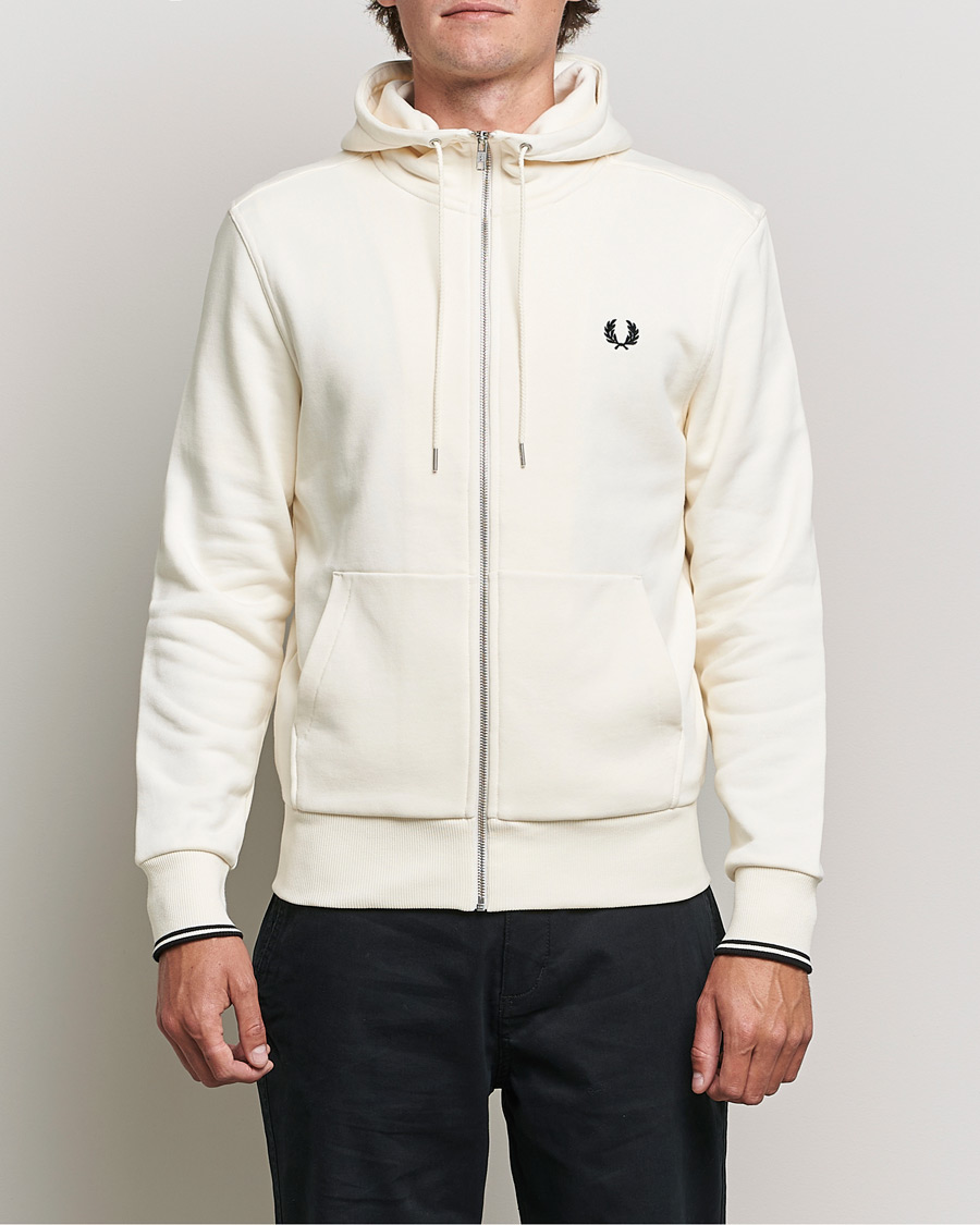 Heren | Truien | Fred Perry | Hooded Zip Sweatshirt Ecru