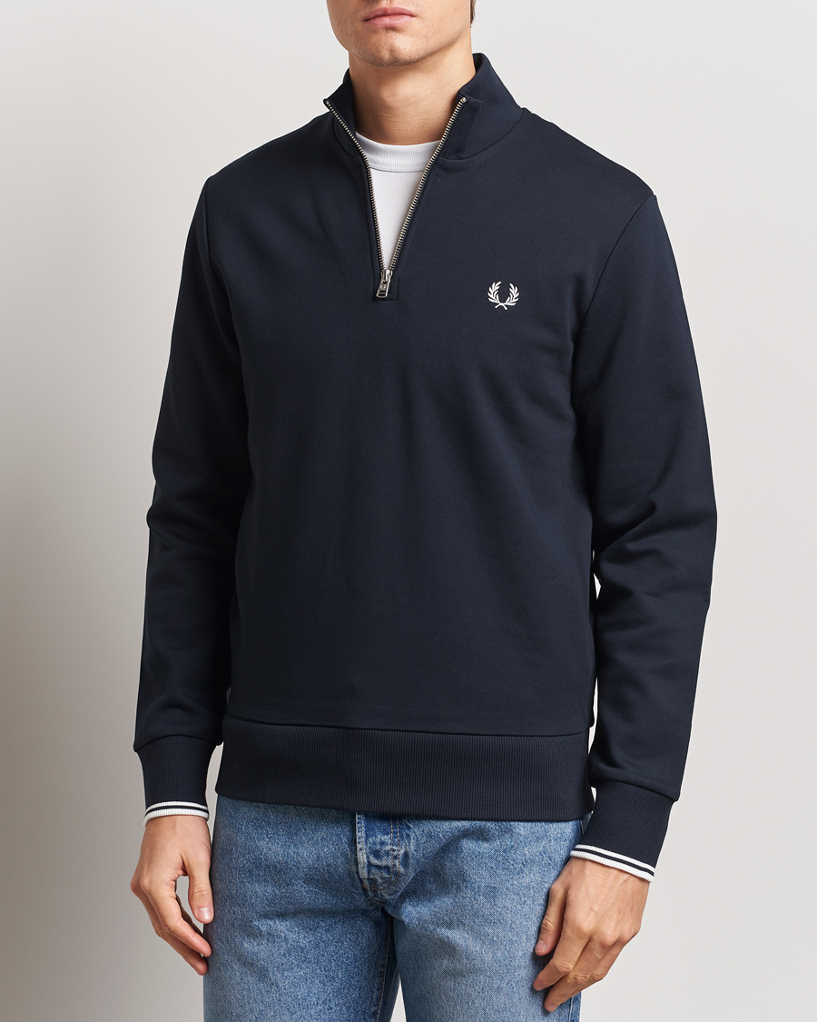 Heren | Truien | Fred Perry | Half Zip Sweatshirt Navy