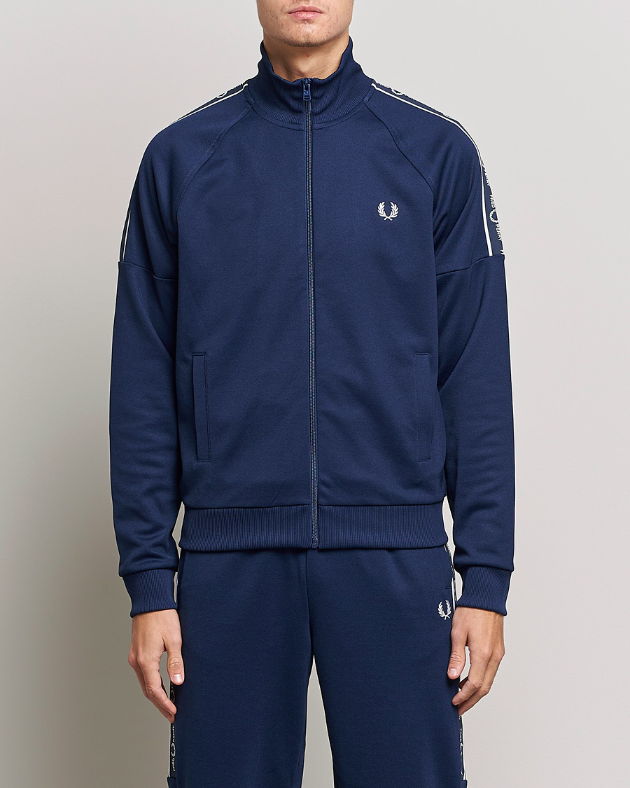 Heren | Truien | Fred Perry | Tapped Sleeve Track Jacket Blue