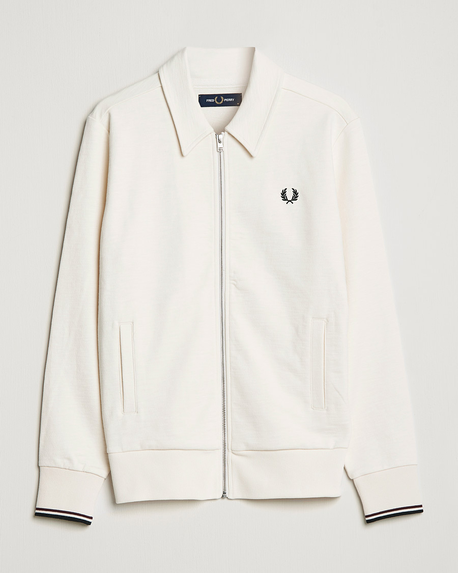 Heren | Truien | Fred Perry | Zip Though Sweatshirt Ecru