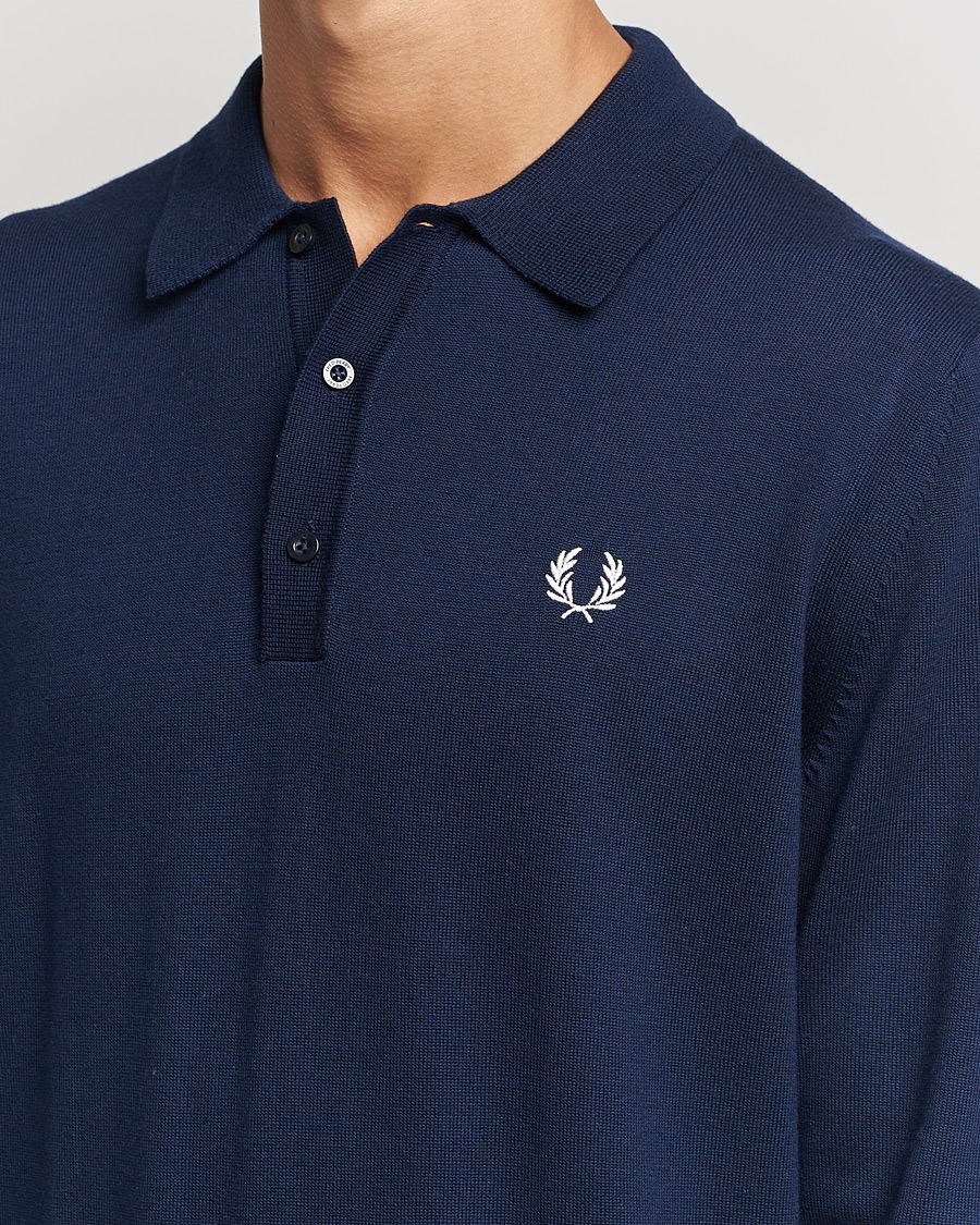 Heren | Truien | Fred Perry | Long Sleeve Knitted Shirt Navy