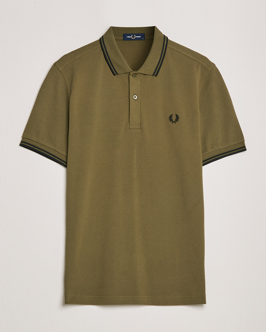 Heren | Polo's | Fred Perry | Twin Tipped Shirt Uniform Green