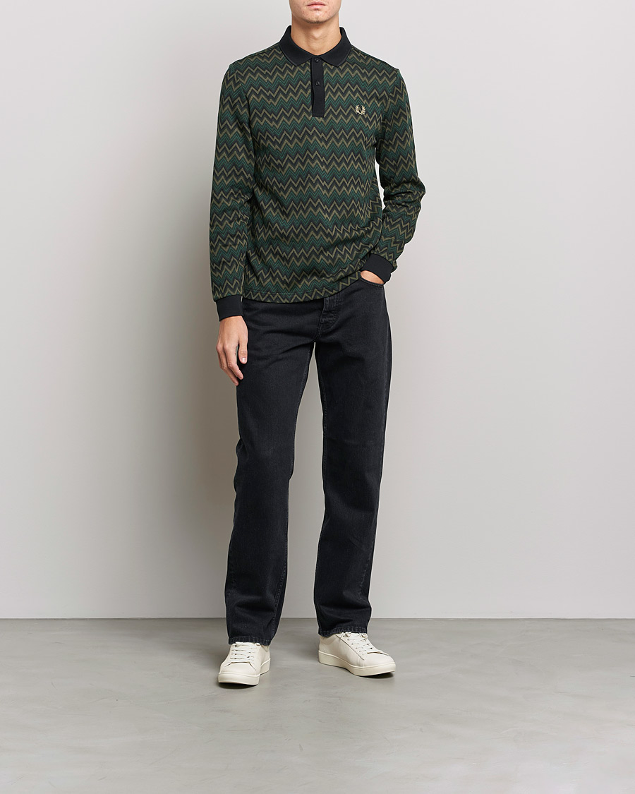 Heren | Truien | Fred Perry | Jaquard Polo Shirt Night Green