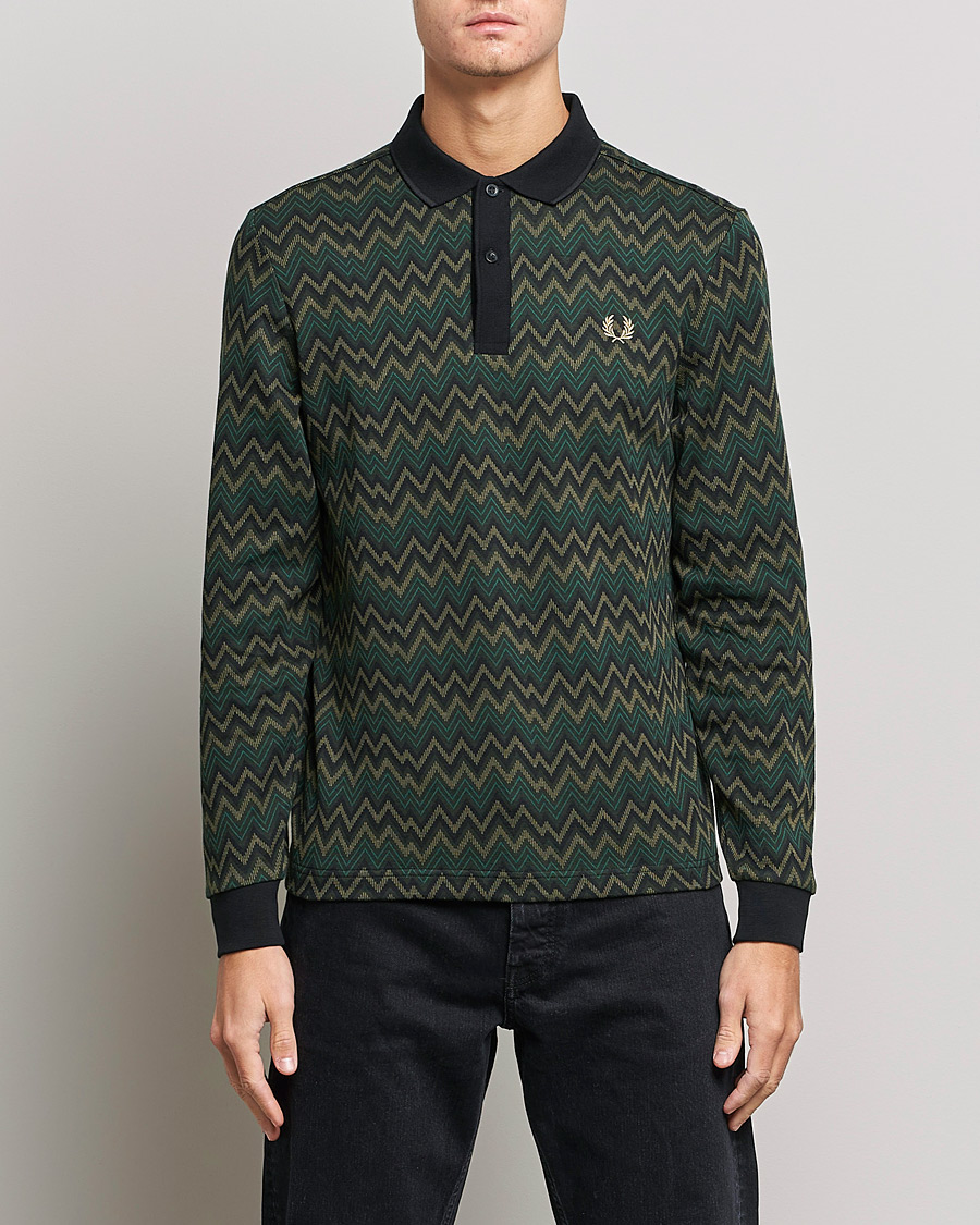 Heren | Truien | Fred Perry | Jaquard Polo Shirt Night Green