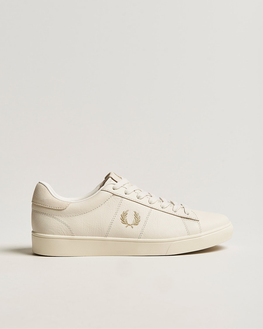 Heren | Fred Perry Spencer Tumbled Leather Sneaker Ecru | Fred Perry | Spencer Tumbled Leather Sneaker Ecru