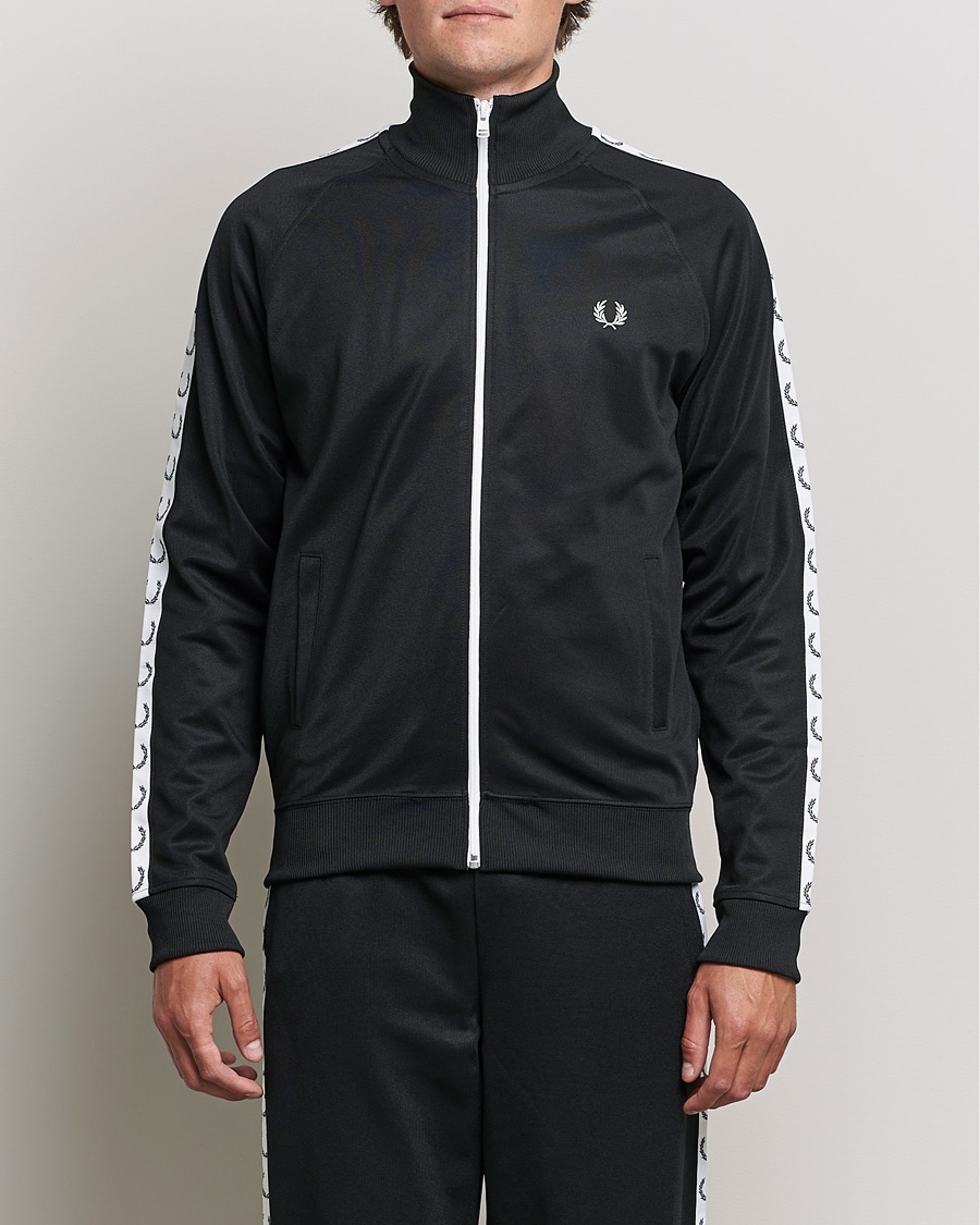 Heren | Truien | Fred Perry | Taped Track Jacket Black