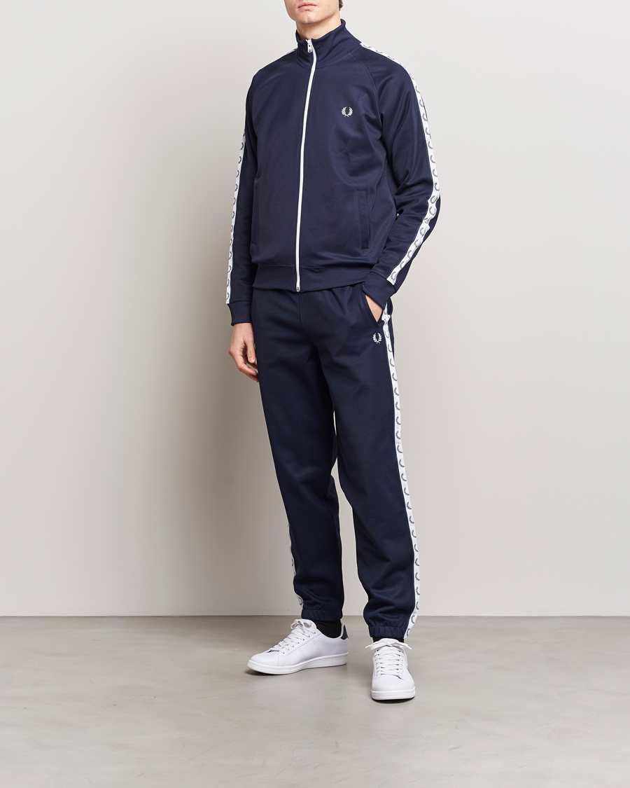 Heren | Truien | Fred Perry | Taped Track Jacket Carbon blue
