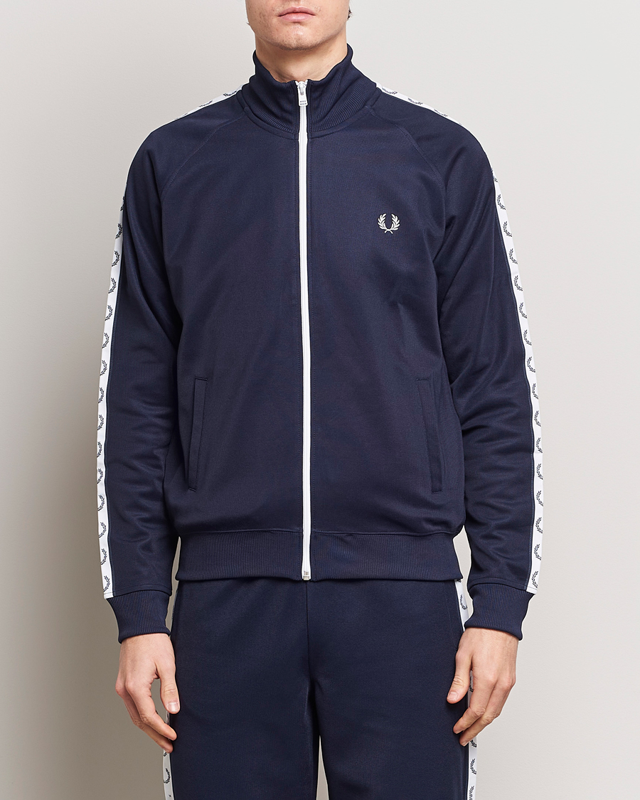 Heren | Best of British | Fred Perry | Taped Track Jacket Carbon blue
