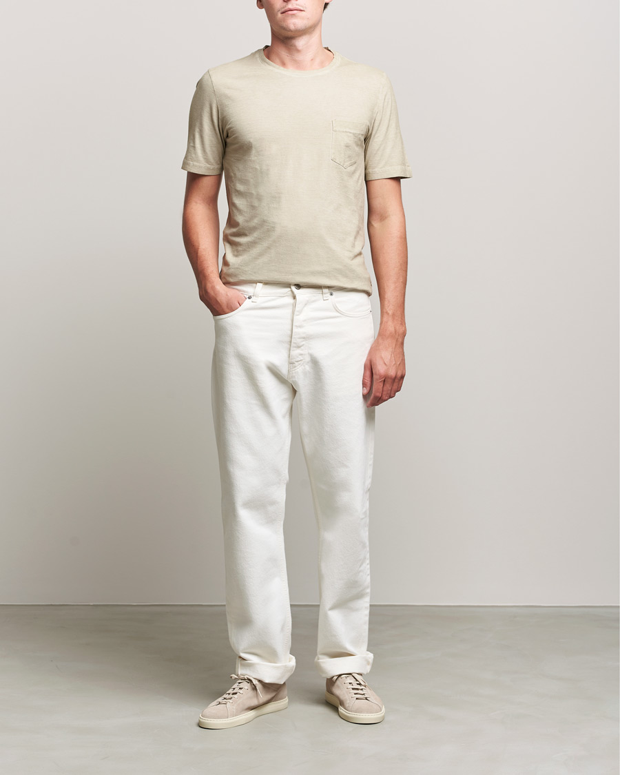 Heren | T-shirts | Massimo Alba | Panarea Watercolor T-Shirt Chalk