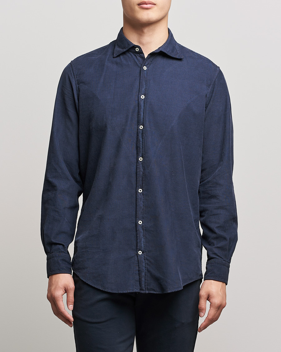 Heren | Overhemden | Massimo Alba | Genova Watercolor Shirt Navy