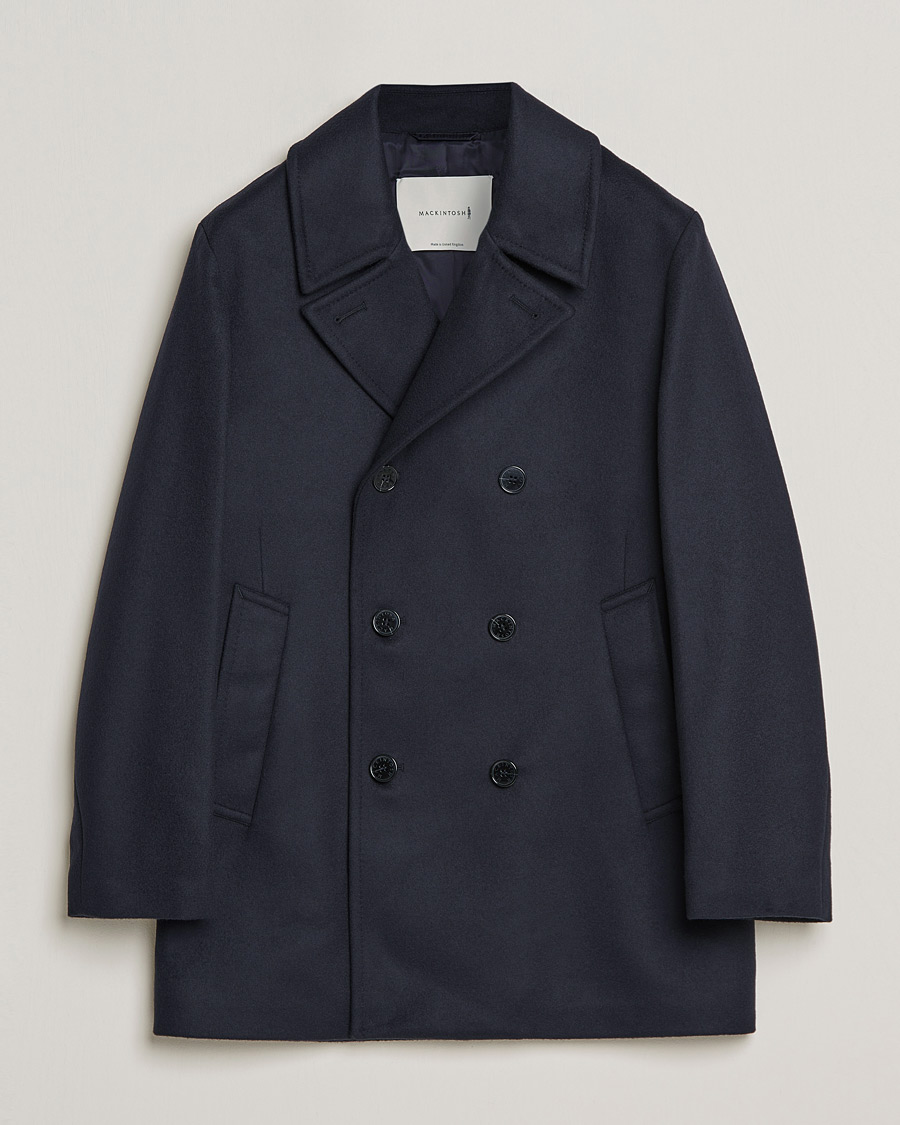 Heren | Jassen | Mackintosh | Dalton Wool/Cashmere Peacoat Navy