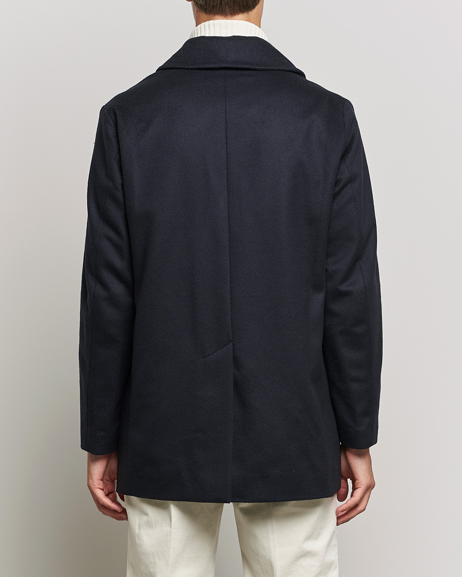 Heren | Jassen | Mackintosh | Dalton Wool/Cashmere Peacoat Navy