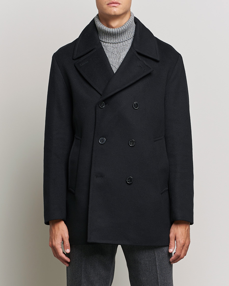 Heren | Formele jassen | Mackintosh | Dalton Wool/Cashmere Peacoat Black