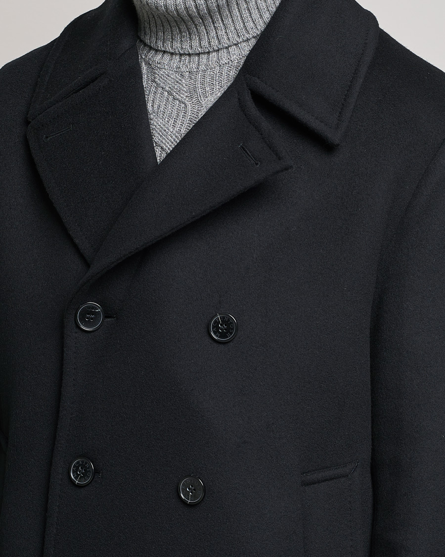 Heren | Jassen | Mackintosh | Dalton Wool/Cashmere Peacoat Black